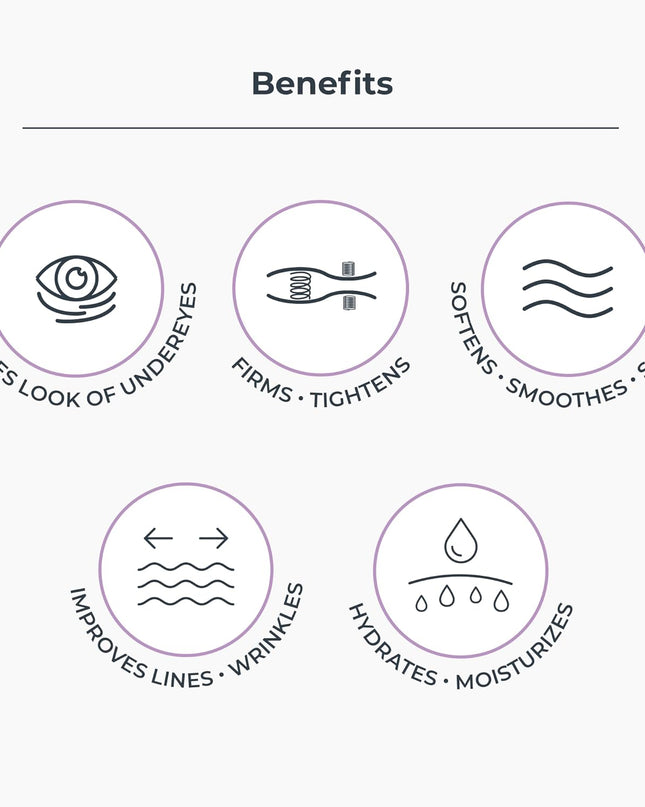 A deeply penetrating eye serum that diminishes puffiness, reduces crow’s feet and improves the appearance of dark circles with a professional blend of hexapeptides, tetrapeptides and high molecular weight hyaluronic acid. Moisturizing and hydrating, this age-defying treatment uses pullulan to prevent water loss and aloe vera to soothe and smooth skin to help eyes appear brighter, and younger, and visibly soften lines and wrinkles.