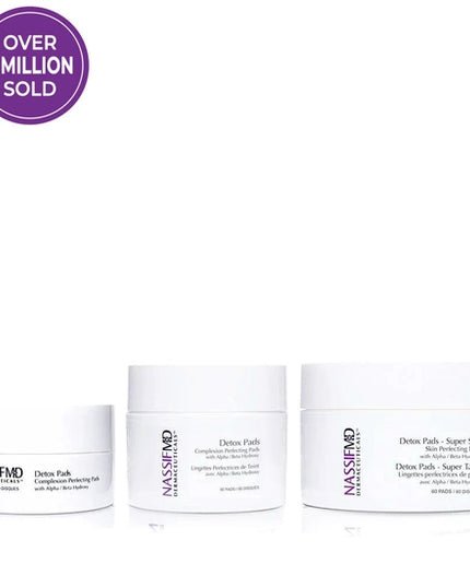 Exfoliate and brighten skin with facial detoxification pads that provide a glowing complexion.