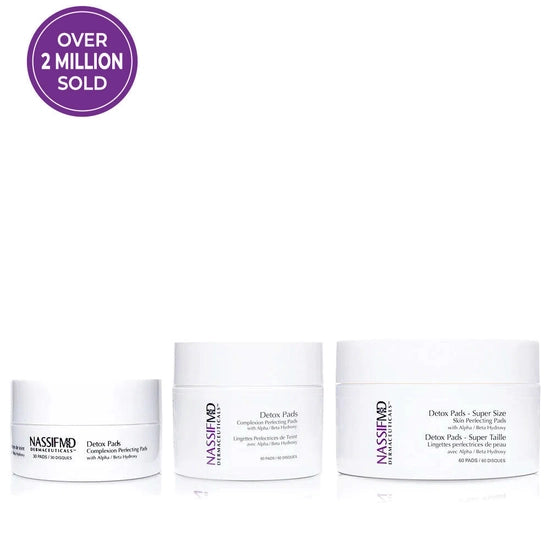 Exfoliate and brighten skin with facial detoxification pads that provide a glowing complexion.