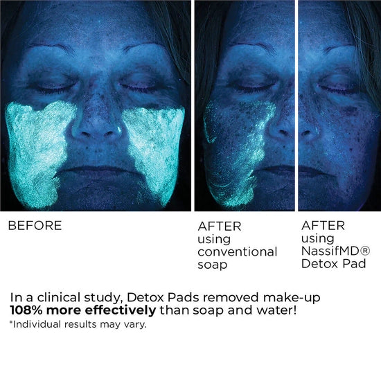 Exfoliate and brighten skin with facial detoxification pads that provide a glowing complexion.
