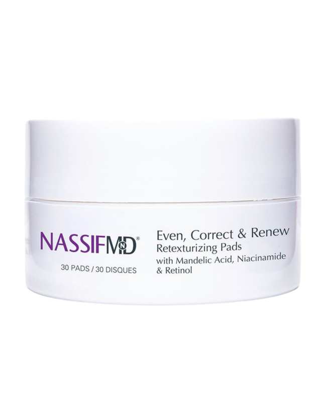 Improve chronic rough skin texture with just a few swipes! These skin retexturizing treatment pads have a proprietary synergistic blend of, Niacinamide, Hyaluronic Acid, Retinol and Mandelic Acid. The slower but deeper absorption rate of mandelic acid helps supercharge all ingredient benefits, resulting in smoother, brighter, more even looking skin. Skip the lasers at the medical spa and give these a try, you’ll see progressive improvement over just 4 weeks!