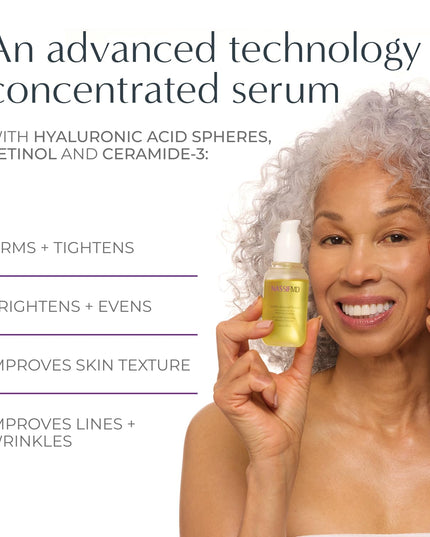 This is an advanced technology serum formulated with a blend of Hyaluronic Acid, Ceramides, and Sytenol A to deliver intense hydration to the skin &amp; reduce wrinkles. Use it on your whole body for a soft and youthful look. Our best-selling serum takes a 360 approach to fast, visible anti-aging results and truly healthier skin. You’ll notice deep hydration, bounciness, brighter tone, smoother texture, and youthful resilience.