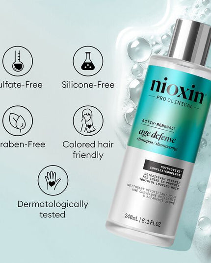 Revitalize your scalp and fight early greying hair with the Nioxin Age Defense Serum, the ultimate anti-aging hair serum for maintaining your hair’s fullness, smoothness, and natural color. 