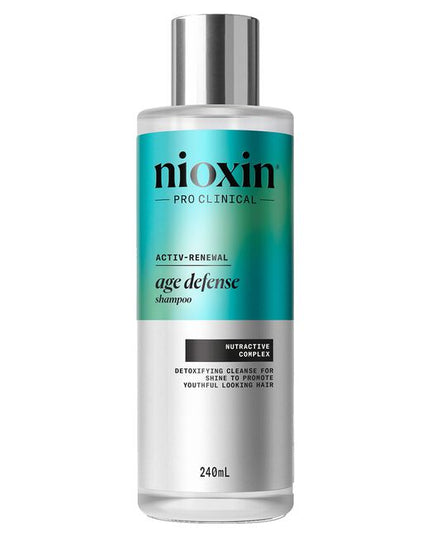 Experience a rejuvenating haircare ritual with the Nioxin Age Defense Shampoo, an anti-aging shampoo formulated to promote fuller, shinier, and healthier-looking hair for longer*.