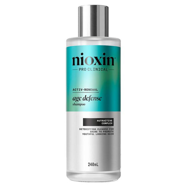 Experience a rejuvenating haircare ritual with the Nioxin Age Defense Shampoo, an anti-aging shampoo formulated to promote fuller, shinier, and healthier-looking hair for longer*.