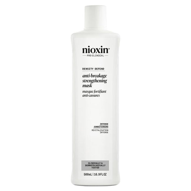 Nioxin’s Anti-breakage Strengthening Mask promotes the thickness and strength of your hair by providing an effective defense against hair breakage.