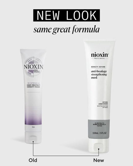 Nioxin’s Anti-breakage Strengthening Mask promotes the thickness and strength of your hair by providing an effective defense against hair breakage.