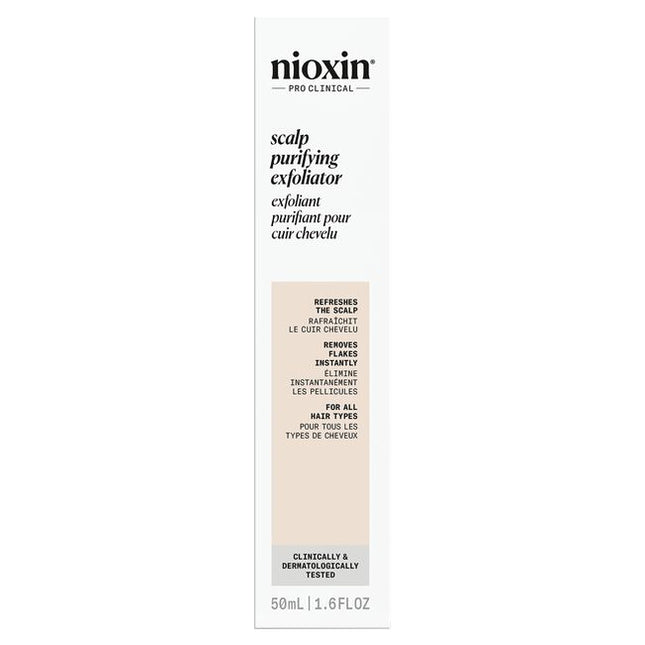 Nioxin introduces Purifying Exfoliator A new treatment for dandruff and scalp care. Purifying Exfoliator is the best partner for the Nioxin Scalp Recovery 3-Step System or with any System of Choice, if Dandruff is not a concern. It may also be used by anyone that wants a clean healthy scalp, not just to treat Dandruff. Help your clients de-stress and make peace with their scalp!