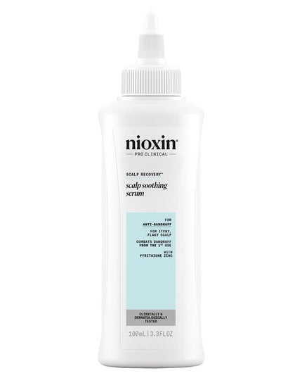 Nioxin Scalp Recovery Soothing Serum, a leave-on treatment relieves dandruff and scalp itching associated with seborrheic dermatitis.