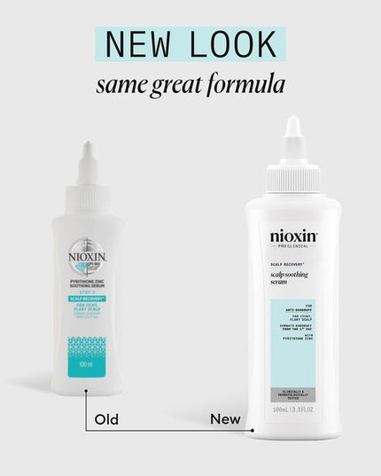 Nioxin Scalp Recovery Soothing Serum, a leave-on treatment relieves dandruff and scalp itching associated with seborrheic dermatitis.
