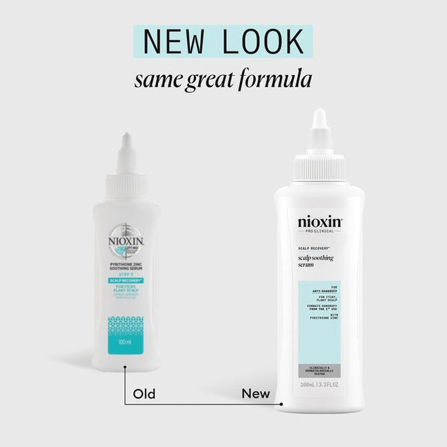 Nioxin Scalp Recovery Soothing Serum, a leave-on treatment relieves dandruff and scalp itching associated with seborrheic dermatitis.