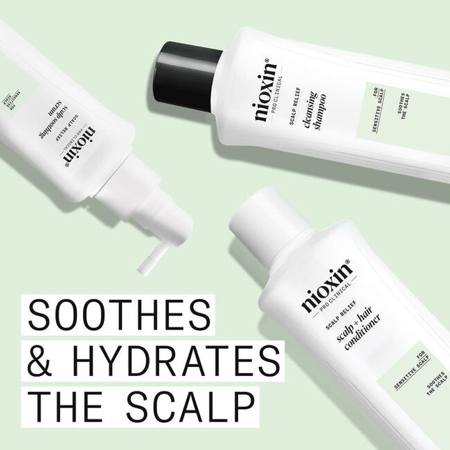 Explore the Nioxin Scalp Relief System Kit, which includes scalp relief cleanser, scalp relief conditioner, and scalp relief soothing serum. Use all three of our scalp relief system kit products to get dry, itchy scalp relief while thickening your hair from the 1st use.