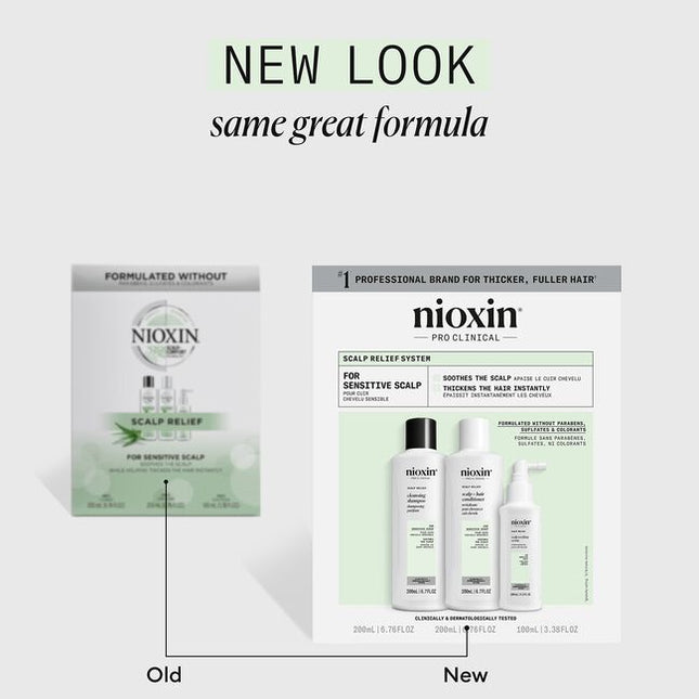 Explore the Nioxin Scalp Relief System Kit, which includes scalp relief cleanser, scalp relief conditioner, and scalp relief soothing serum. Use all three of our scalp relief system kit products to get dry, itchy scalp relief while thickening your hair from the 1st use.