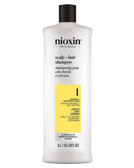 Helps to remove follicle-clogging sebum, and environmental residues from the scalp and hair. Cleanses to provide thicker-looking hair. For normal to thin-looking, fine, natural hair.