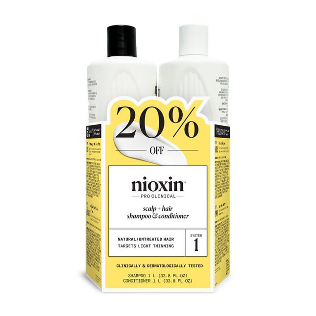 Nioxin Professional System 1 is for natural untreated hair with light thinning.
