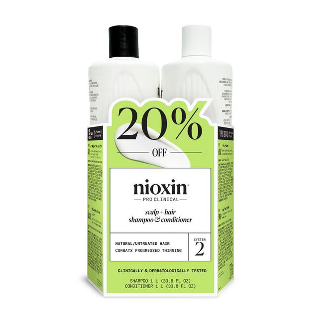 Nioxin Professional System 2 is for natural untreated hair with progressed thinning.