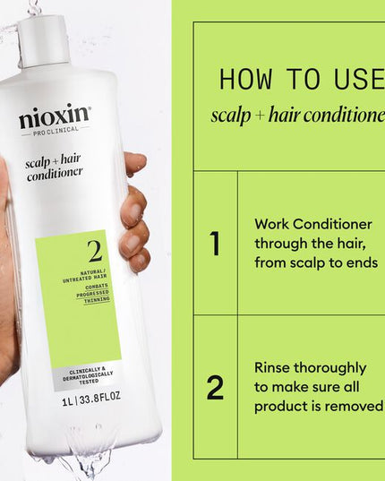 Nioxin Professional System 2 is for natural untreated hair with progressed thinning.