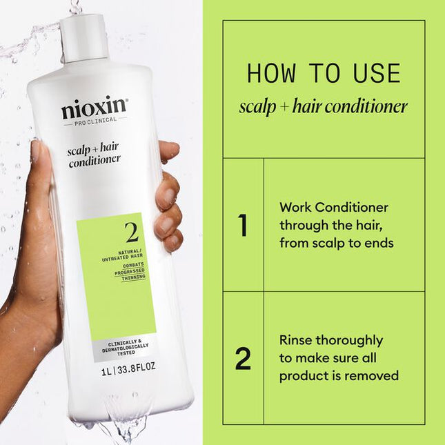 Nioxin Professional System 2 is for natural untreated hair with progressed thinning.