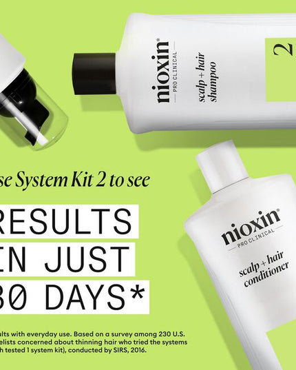 Nioxin Professional System 2 is for natural untreated hair with progressed thinning.