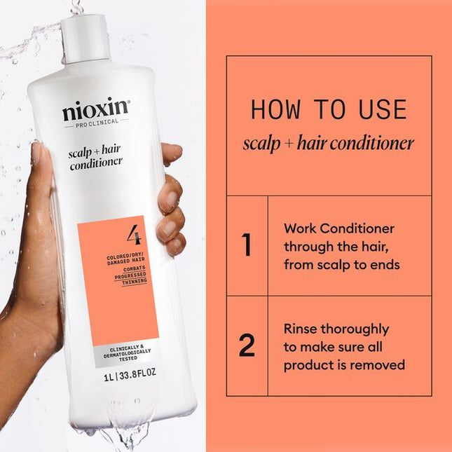 Nioxin Professional System 4 is for colored, dry or damaged hair with progressed thinning.