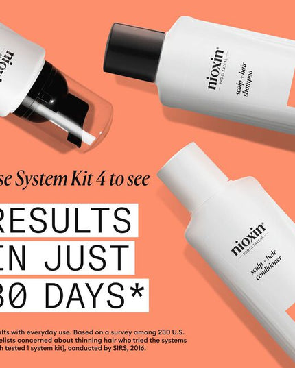 System 4 helps you achieve thicker, fuller-looking hair and restore moisture balance.