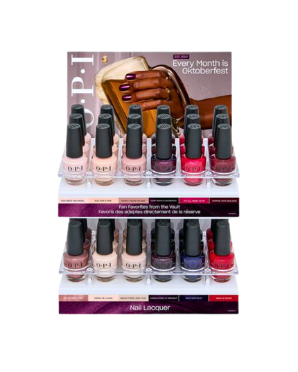 Kicking off the Fall 2026 season, OPI introduces a palette of VAULT FAVES and ICONIC re-mixes in saturated cremes and shimmers to celebrate our 45th maniversary! Say hello to 12 new permanent shades matched in GelColor, Nail Lacquer and Powder Perfection!