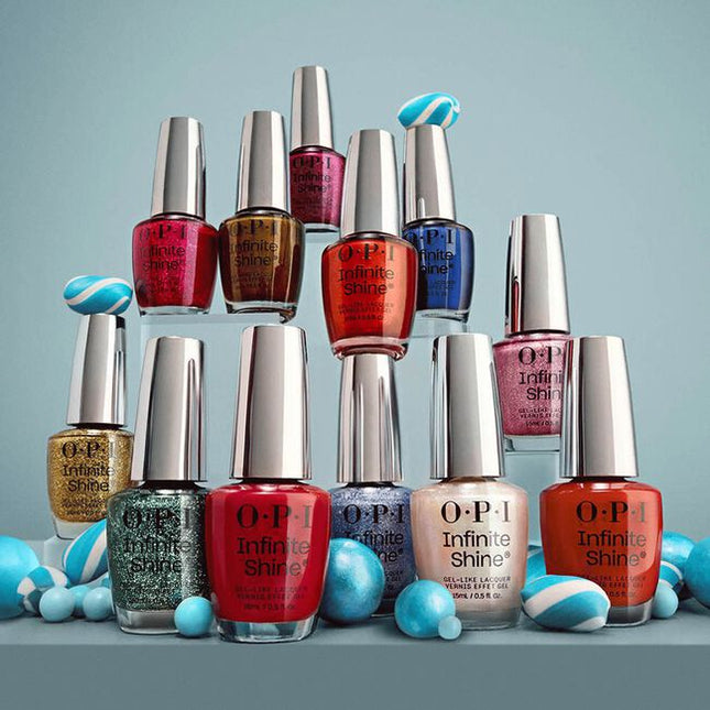 Good Enough to Treat Infinite Shine Display Includes:

(3) - MarshmelloOo So Sweet
(3) - Candy 4 My Sweet Tart
(3) - Gumdrop tha Ball
(3) - Pinkish Delight
(3) - A Lil Suga &amp; Spice
(3) - Sneak-a-Blue Candy
(3) - Put the Icy in Spicy
(3) - I’m a Natural Gingerbread
(3) - Crankin’ Holiday Jams
(3) - Sugarlips on My Tips
(3) - Have a Brittle Fun
(3) - Hang the Mintsell