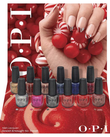 Good Enough to Treat Nail Lacquer Mini Kit Includes:

(1) - OPI’m Frosted
(1) - Ginger Snapped
(1) - Nougat by Nature
(1) - Havin’ a Candy Ol’ Time