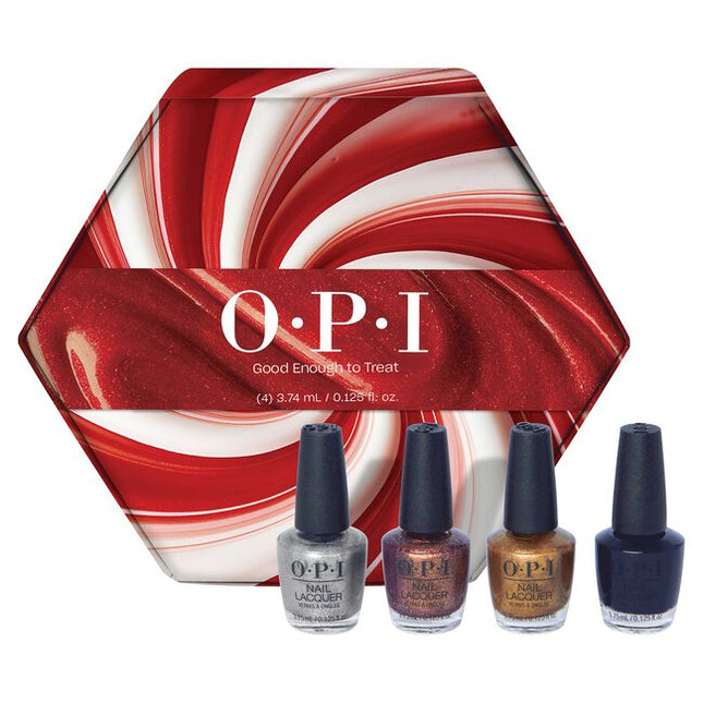 Good Enough to Treat Nail Lacquer Mini Kit Includes:

(1) - OPI’m Frosted
(1) - Ginger Snapped
(1) - Nougat by Nature
(1) - Havin’ a Candy Ol’ Time