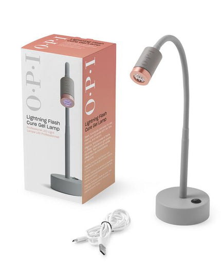 The Lightning Flash Cure Gel Lamp from OPI is a sleek, cordless lamp for spot-on curing precision. Use this lamp when applying soft gel tips, nail charms, or nail art. A game-changing cordless flash cure gel lamp that's sleek, functional, and easy to use