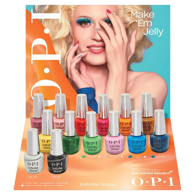 Strike a pose and have a ball! Turn the sidewalk into your catwalk. Vogue mani-forward and nail a legendary performance in OPI's new Make 'Em Jelly collection. Dew you in a translucent jelly mani that proves you’re the clear winner. Or slay the stage in gleaming glittery tips that show off your sheer opulence. Press-on-tation is everything and so are you. So, strike a pose and have a ball expressing how much of an icon you are.