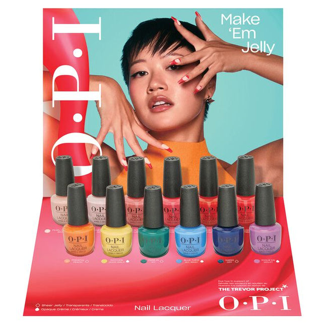 Strike a pose and have a ball! Turn the sidewalk into your catwalk. Vogue mani-forward and nail a legendary performance in OPI's new Make 'Em Jelly collection. Dew you in a translucent jelly mani that proves you’re the clear winner. Or slay the stage in gleaming glittery tips that show off your sheer opulence. Press-on-tation is everything and so are you. So, strike a pose and have a ball expressing how much of an icon you are.