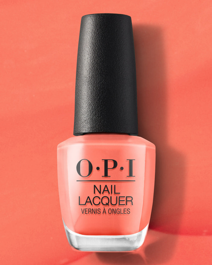 Bold and elegant orange color. Make an impression with this liquid orange courage. Nail Lacquer is OPI's original nail polish formula. Use your nail polish shade with OPI Natural Base Coat and OPI Top Coat for extended wear. 