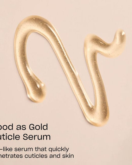 Good as Gold Cuticle Serum is a gel like serum that quickly penetrates cuticles and skin. This hydrating gel serum helps to soften and soothe cuticles on the go, which quickly absorbs into the skin.