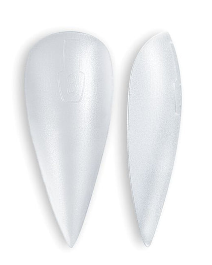 Gel extensions have never been faster. These clear soft gel tips come in a medium length, stiletto shape and are pre-prepped and ready to go straight out of the box.