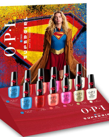 Supergirl Nail Lacquer Display Includes:

(2) - Up Up and ABlaze
(2) - Cape It Real
(2) - Revenge Is Chic
(2) - My Kryptonite
(2) - Power Up Pink
(2) - Heat Vision