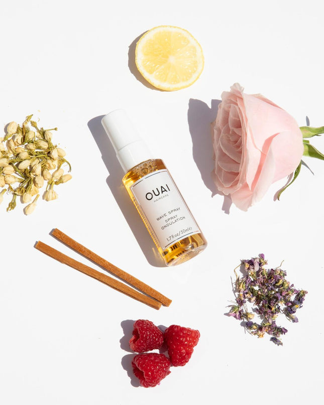 OUAI's Wave Spray is a weightless texture mist for effortlessly chic, undone hair. Infused with rice protein to add hold and memory for that "just got out of the ocean and my hair dried perfectly" look. Travel Spray