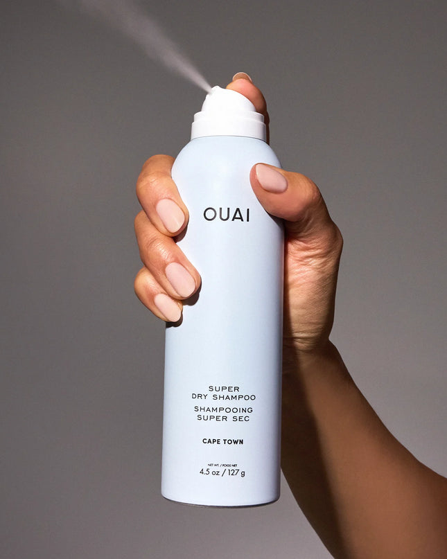 This Super Dry Shampoo absorbs oil, dirt and sweat while blending seamlessly into your strands and leaving it smelling amazing with two long-lasting scents. Cape Town: Smell like you just stepped out of the shower with this refreshing scent that has notes of ginger, spearmint, green fig and basil. Melrose Place: A one-OUAI ticket to L.A., this velvety-rich rose scent is infused with a swoon-worthy blend of bergamot, lychee, white musk and champagne.