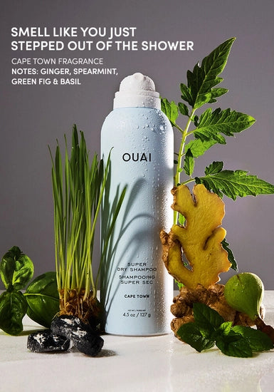 This Super Dry Shampoo absorbs oil, dirt and sweat while blending seamlessly into your strands and leaving it smelling amazing with two long-lasting scents. Cape Town: Smell like you just stepped out of the shower with this refreshing scent that has notes of ginger, spearmint, green fig and basil. Melrose Place: A one-OUAI ticket to L.A., this velvety-rich rose scent is infused with a swoon-worthy blend of bergamot, lychee, white musk and champagne.