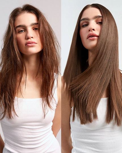 This ultra-lightweight hair oil is color-safe and provides heat protection while fighting frizz and smoothing hair.