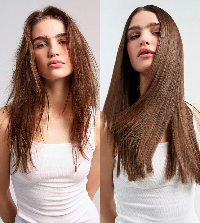 This ultra-lightweight hair oil is color-safe and provides heat protection while fighting frizz and smoothing hair.