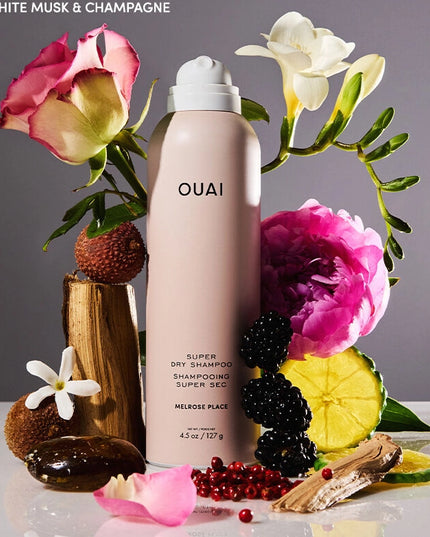 This Super Dry Shampoo absorbs oil, dirt and sweat while blending seamlessly into your strands and leaving it smelling amazing with two long-lasting scents. Cape Town: Smell like you just stepped out of the shower with this refreshing scent that has notes of ginger, spearmint, green fig and basil. Melrose Place: A one-OUAI ticket to L.A., this velvety-rich rose scent is infused with a swoon-worthy blend of bergamot, lychee, white musk and champagne.