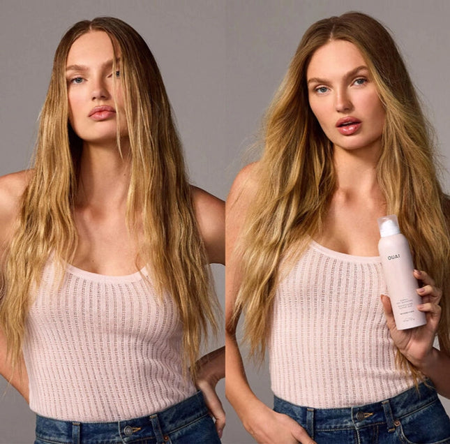 This Super Dry Shampoo absorbs oil, dirt and sweat while blending seamlessly into your strands and leaving it smelling amazing with two long-lasting scents. Cape Town: Smell like you just stepped out of the shower with this refreshing scent that has notes of ginger, spearmint, green fig and basil. Melrose Place: A one-OUAI ticket to L.A., this velvety-rich rose scent is infused with a swoon-worthy blend of bergamot, lychee, white musk and champagne.