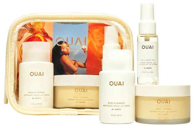 Vacay is only a shower a-OUAI. This kit has what you need to cleanse, hydrate and drench your skin in the tropical St. Barts scent.