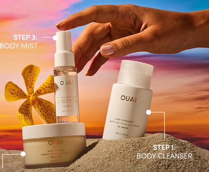 Vacay is only a shower a-OUAI. This kit has what you need to cleanse, hydrate and drench your skin in the tropical St. Barts scent.