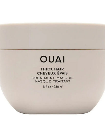 This masque helps restore hydration, fight frizz, smooth split ends and strengthen thick hair with almond, macadamia and olive oils, shea and illipe butters and hydrolyzed keratin.