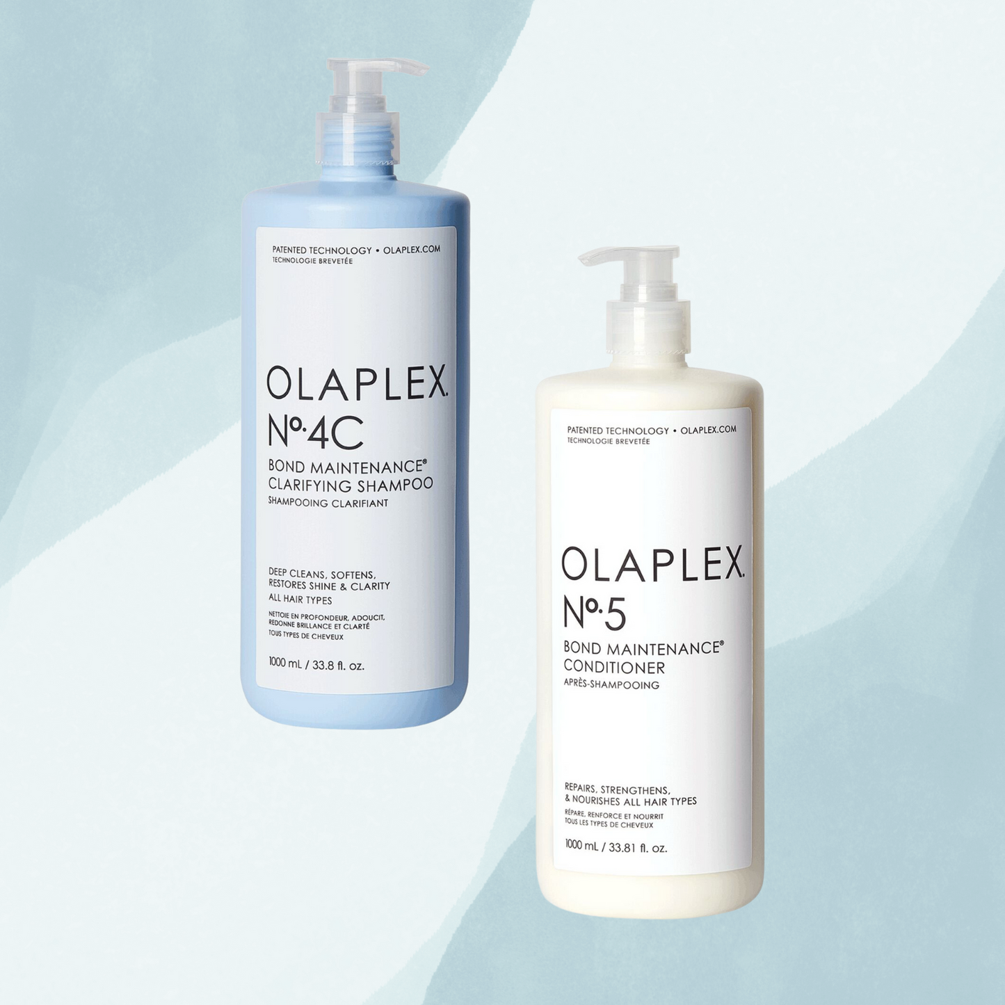 Olaplex - No. 4C Bond Maintenance Clarifying Shampoo Liter & No. 5 Bond Maintenance Conditioner Liter