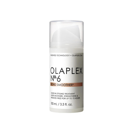A highly concentrated leave-in smoothing cream strengthens, moisturizes, and speeds up blow-dry times. No. 6 is excellent for all hair types, including colored and chemically treated hair, and eliminates frizz and fly-aways for up to 72 hours.