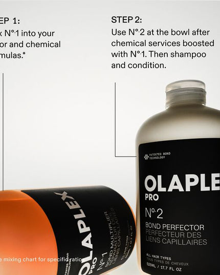 This professional-only repair treatment is the first step of the revolutionary Original Bond Building system offered as a single step so you can restock at your own pace. No.1 is an easy add-in to any color, lighten, and chemical services to help prevent and repair damage as it happens. No need to change the formulas or measurements of your chemical services.