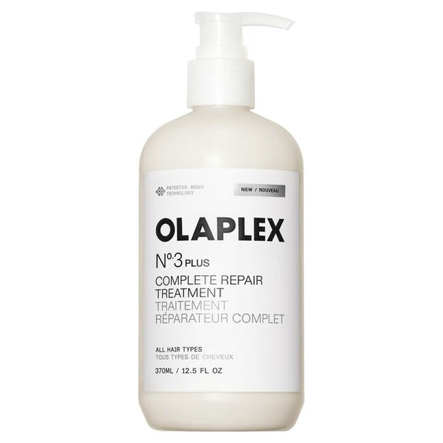 Transform damaged hair in just 3 minutes before you shampoo with N°.3PLUS. This hair damage repair treatment is clinically proven to create 3X stronger,* softer hair.** It rebuilds all 3 hair bonds deep in every strand for 360° repair and damage defense—past, present, and future. For all hair types and all types of damage. Fast. Easy. Protein-free and color-safe. Powered by patented OLAPLEX Bond Building Technology™.